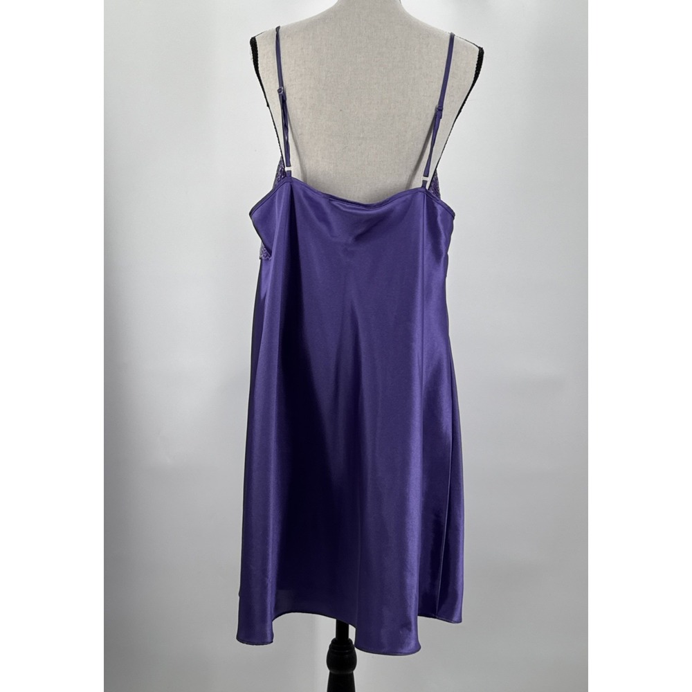 Morgan Taylor Intimates Purple Satin Lace Camisole Slip Lingerie Womens XL Y2K